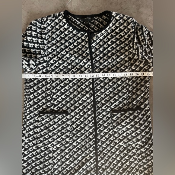 Talbots Black/White Sweater Jacket Size: XLP - Picture 3 of 8